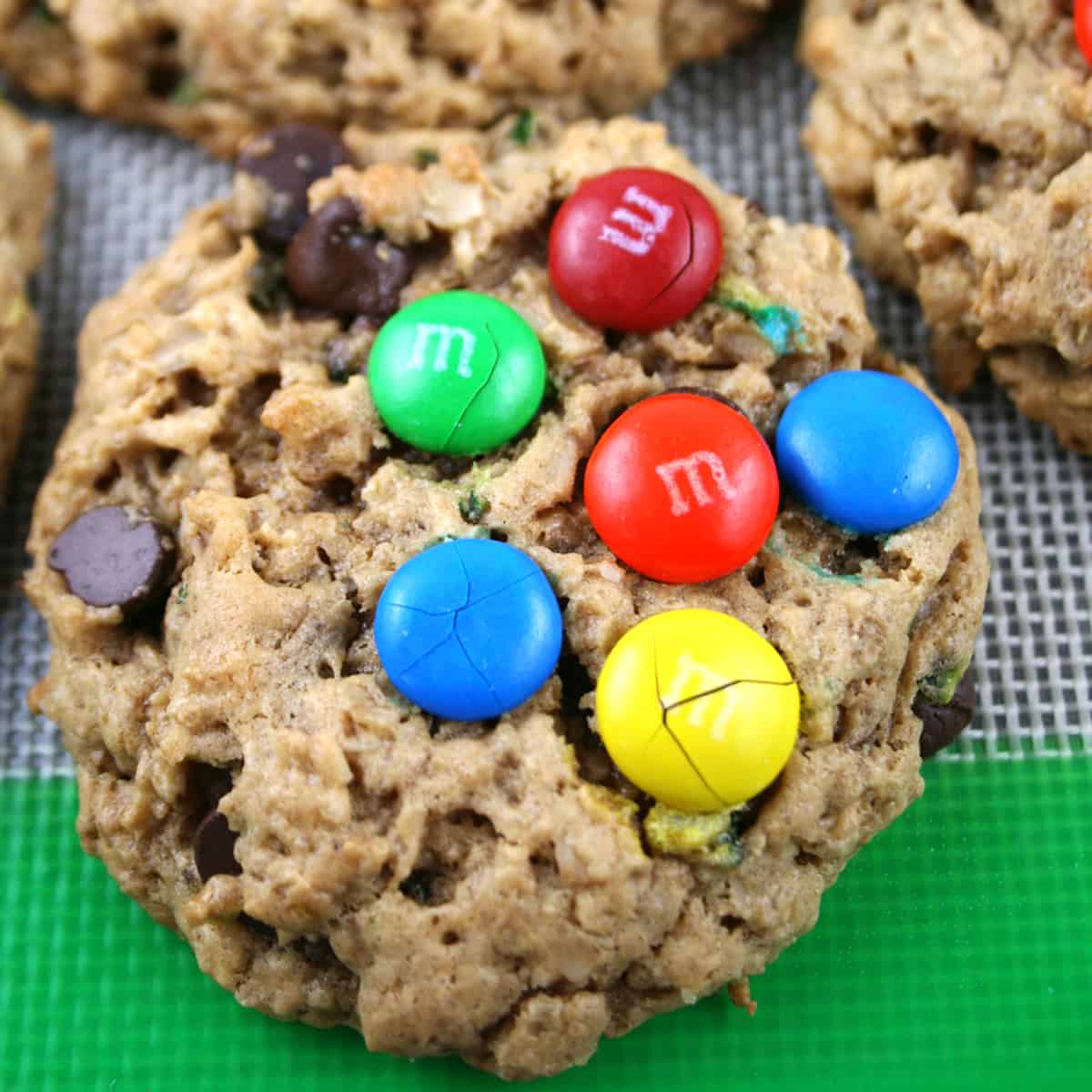 Gluten Free Zucchini Monster Cookies - Mom Loves Baking