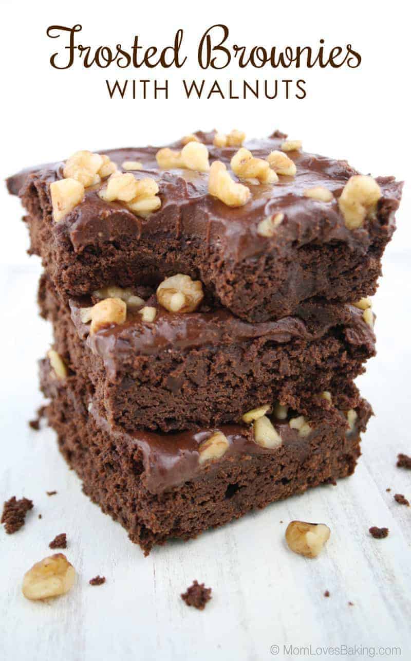 Gluten Free Frosted Brownies with Walnuts