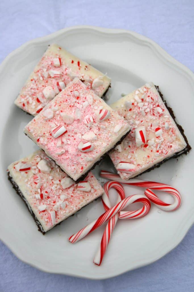 Easy peppermint bark brownies