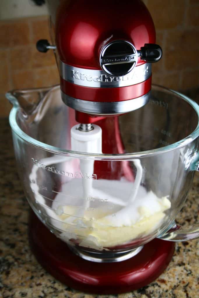 Mixing butter in Kitchenaid mixer for cookie dough