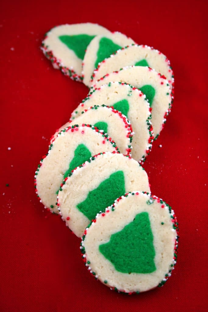 Slice 'n' bake Christmas tree cookies