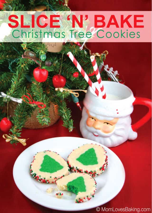 Slice 'n' Bake Christmas Tree Cookies - Mom Loves Baking
