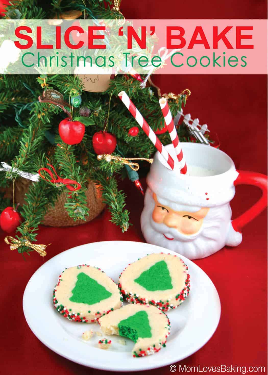 Slice 'n' Bake Christmas Tree Cookies - Mom Loves Baking