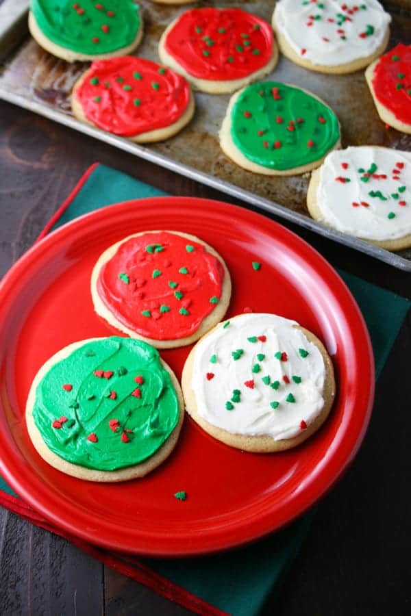 Christmas sugar cookies with buttercream frosting