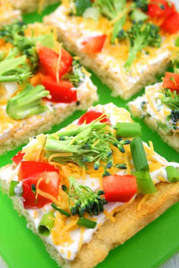 Cold Veggie Pizza Appetizer - Mom Loves Baking