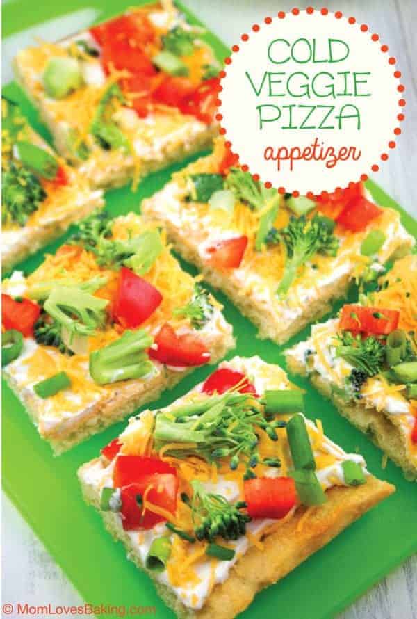 Cold Veggie Pizza Appetizer - Mom Loves Baking