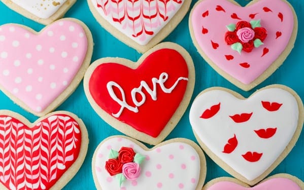 Valentine's day royal icing sugar cookies