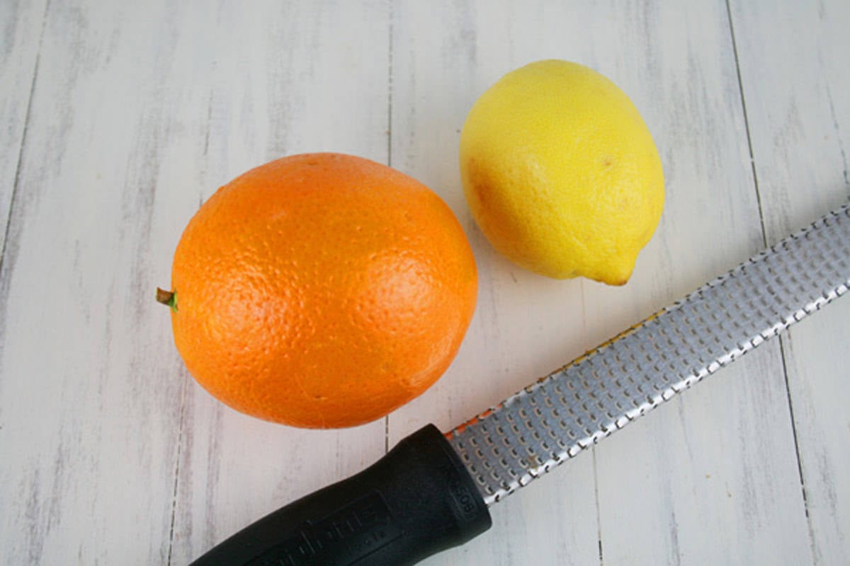 An orange and a lemon.