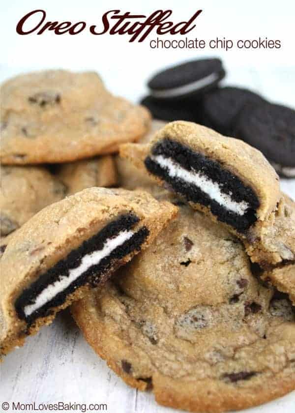 Oreo Stuffed Chocolate Chip Cookies - Mom Loves Baking