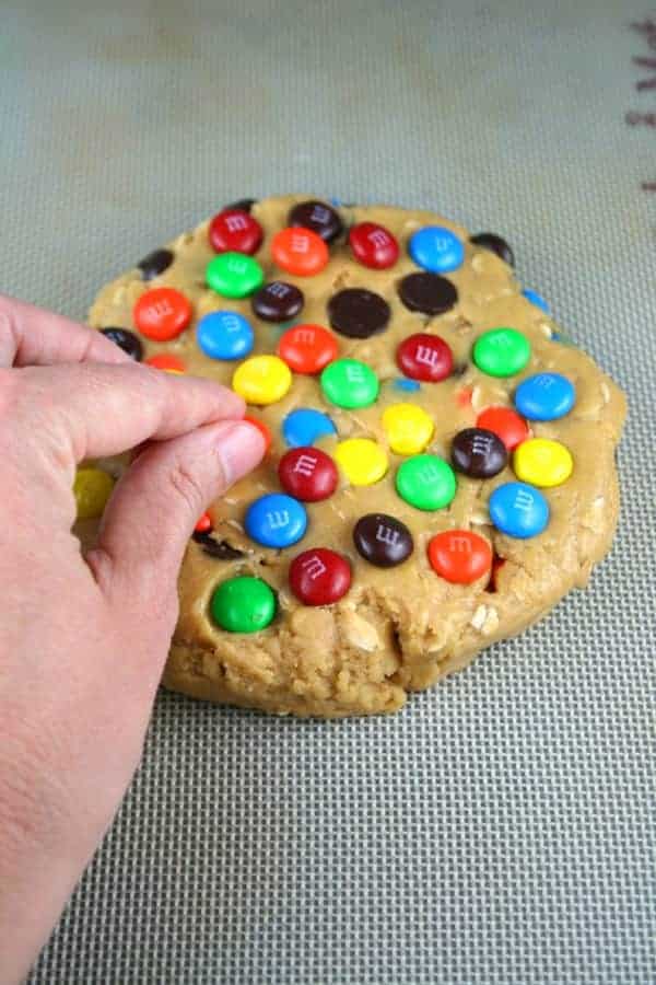 Giant Chocolate Chip Cookie Smothered in M&M's – Madison K Cookies