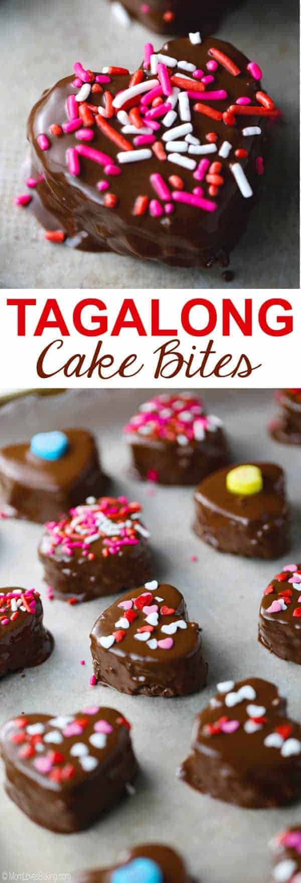 Heart shaped Tagalong Cake Bites