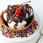 Dairy free sundae with homemade magic shell