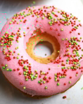 Frosted Sugar Cookie Doughnuts - Mom Loves Baking