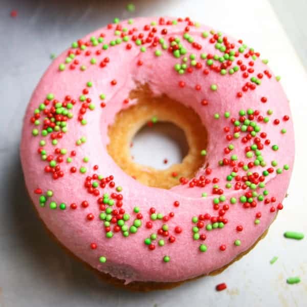 Frosted Sugar Cookie Doughnuts - Mom Loves Baking