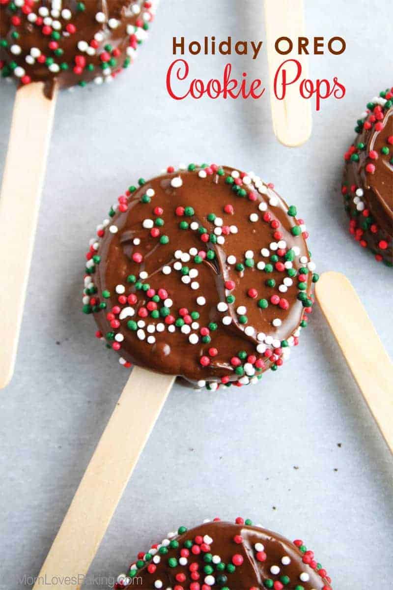 Holiday OREO Cookie Pops - Mom Loves Baking