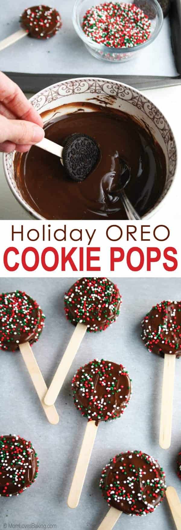 Holiday OREO Cookie Pops - Mom Loves Baking