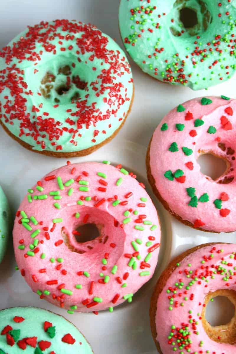 Frosted Sugar Cookie Doughnuts - Mom Loves Baking
