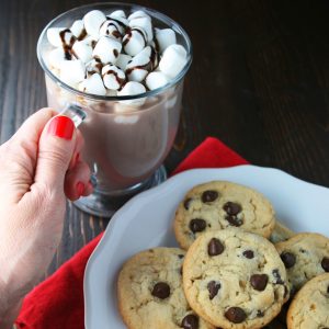 Easy Hot Chocolate and the perfect Chocolate Chip Cookies