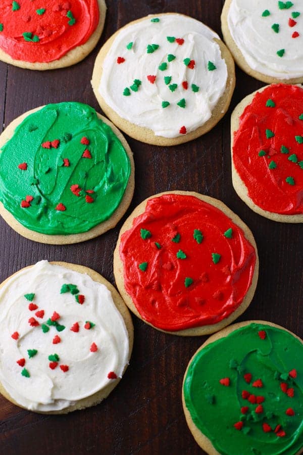 Christmas sugar cookies in circles