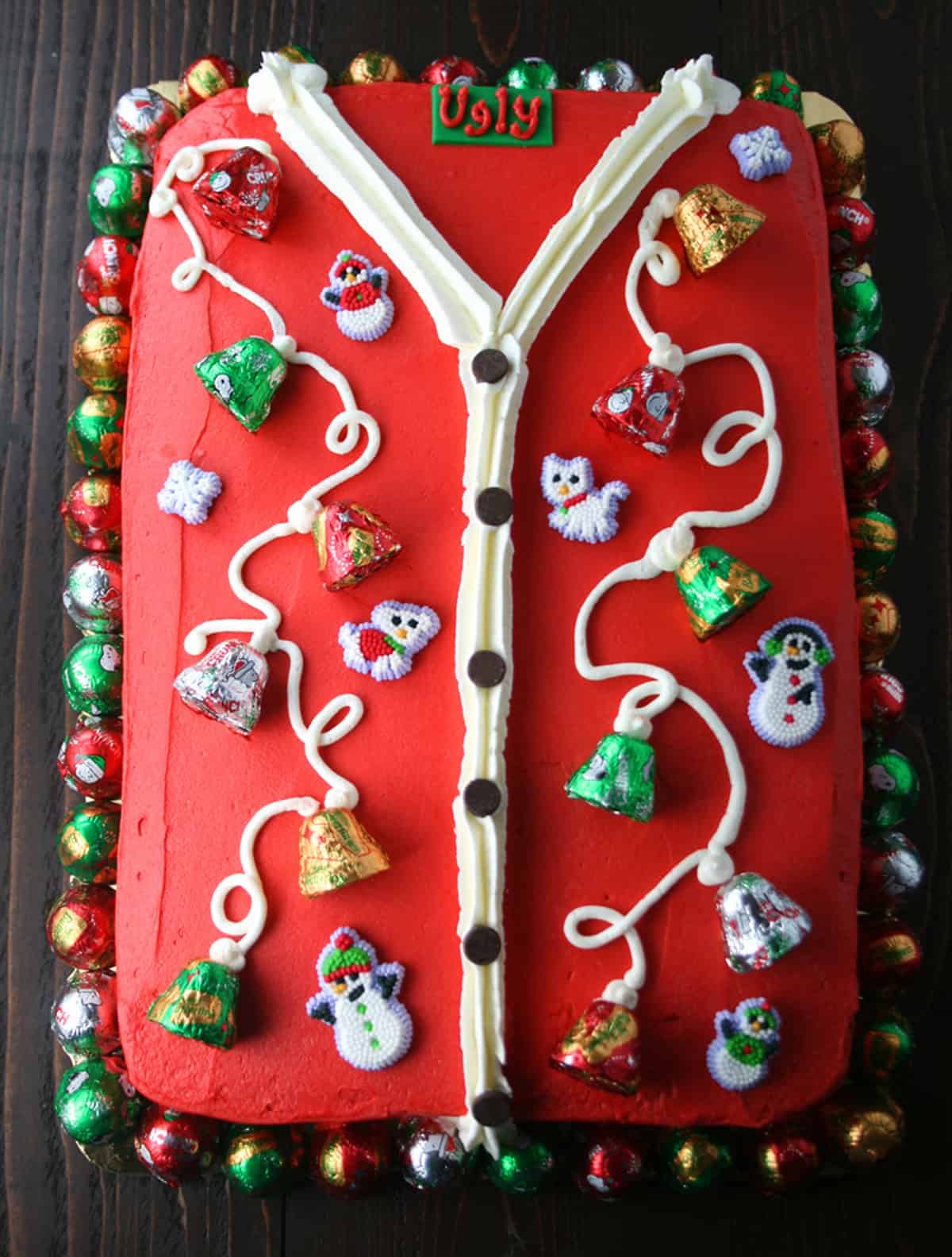 Ugly Christmas Sweater Cake for a holiday party.