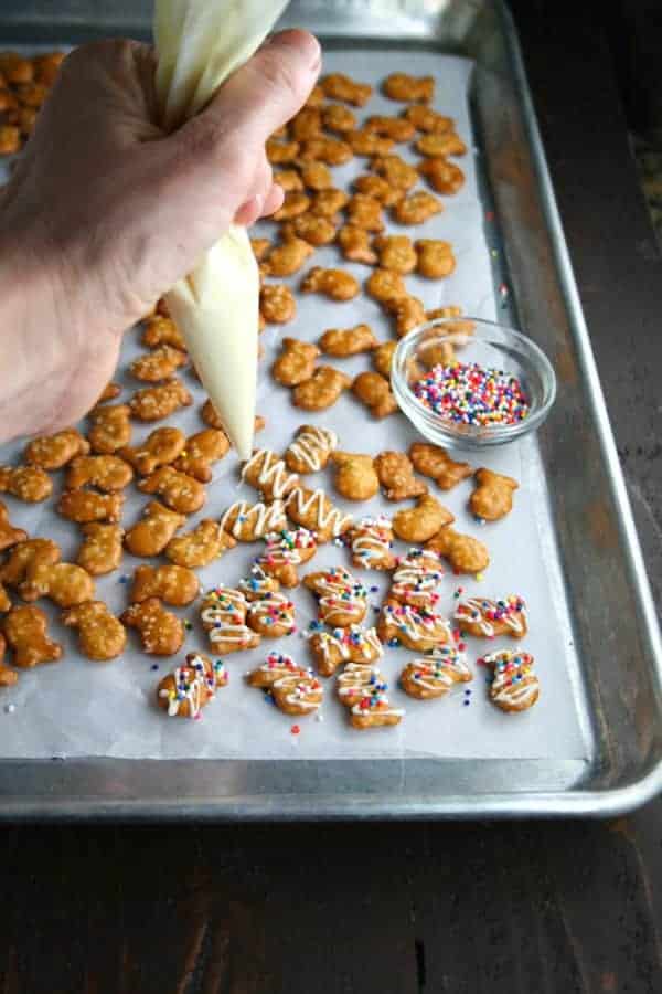 Chocolate Covered Goldfish Pretzels