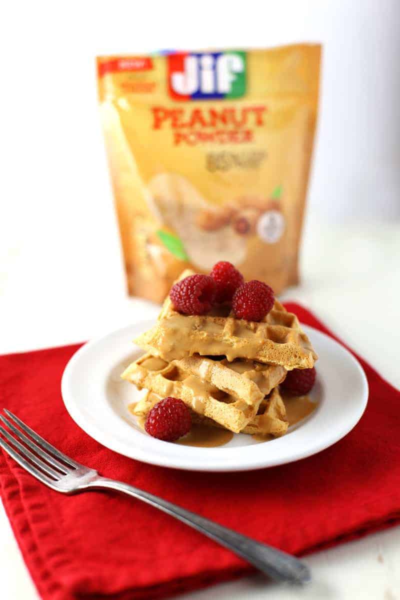 Low Carb Peanut Butter and Berry Waffles