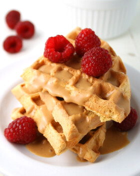 Low Carb Peanut Butter and Berry Waffles