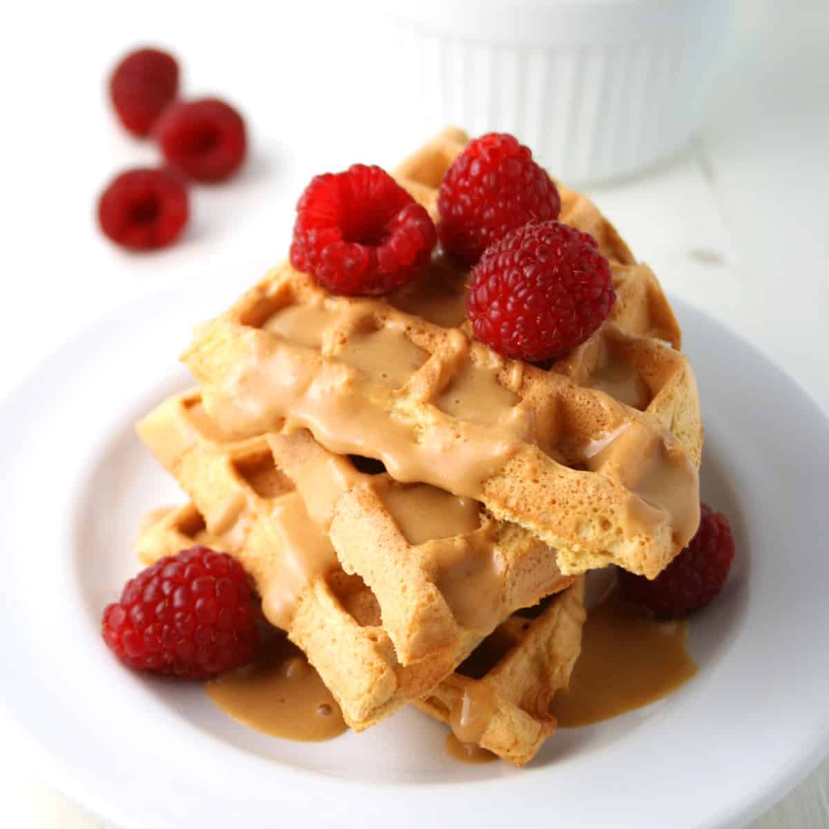 Low Carb Peanut Butter & Berry Waffles Mom Loves Baking