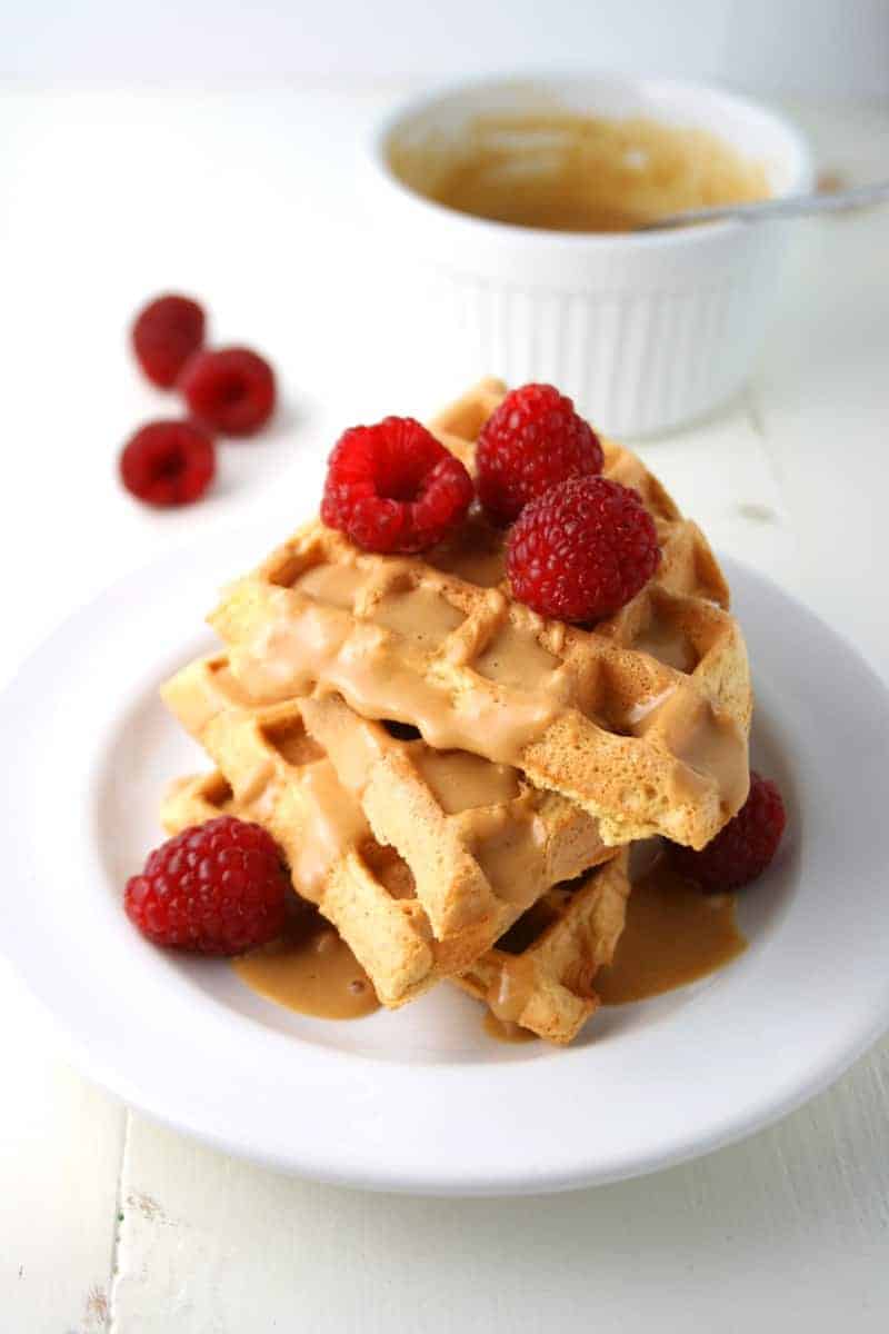 Low Carb Peanut Butter and Berry Waffles