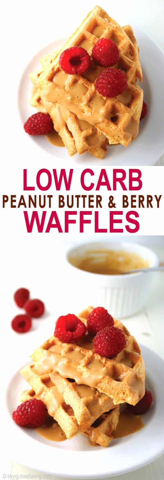 Low Carb Peanut Butter and Berry Waffles