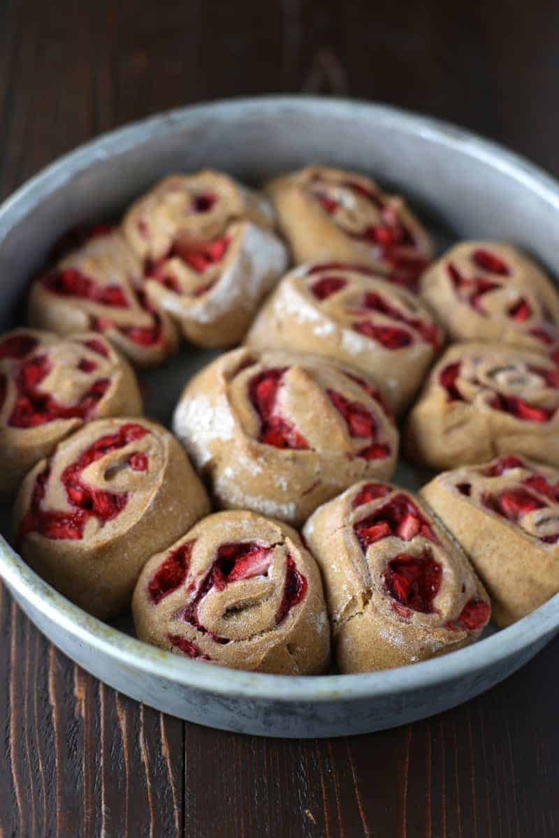 Strawberry and Dark Chocolate Sweet Rolls