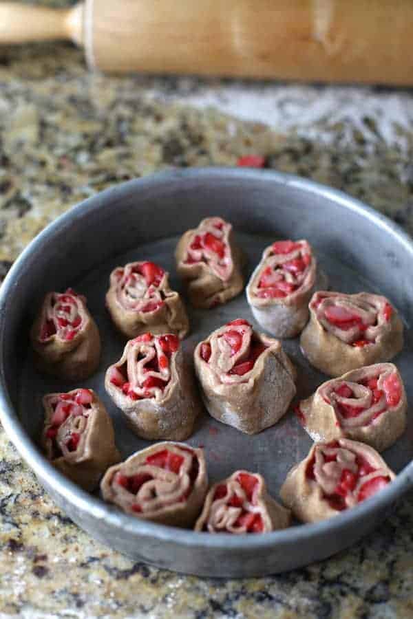 Strawberry and Dark Chocolate Sweet Rolls