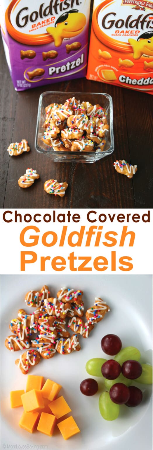 Chocolate Covered Goldfish Pretzels Mom Loves Baking