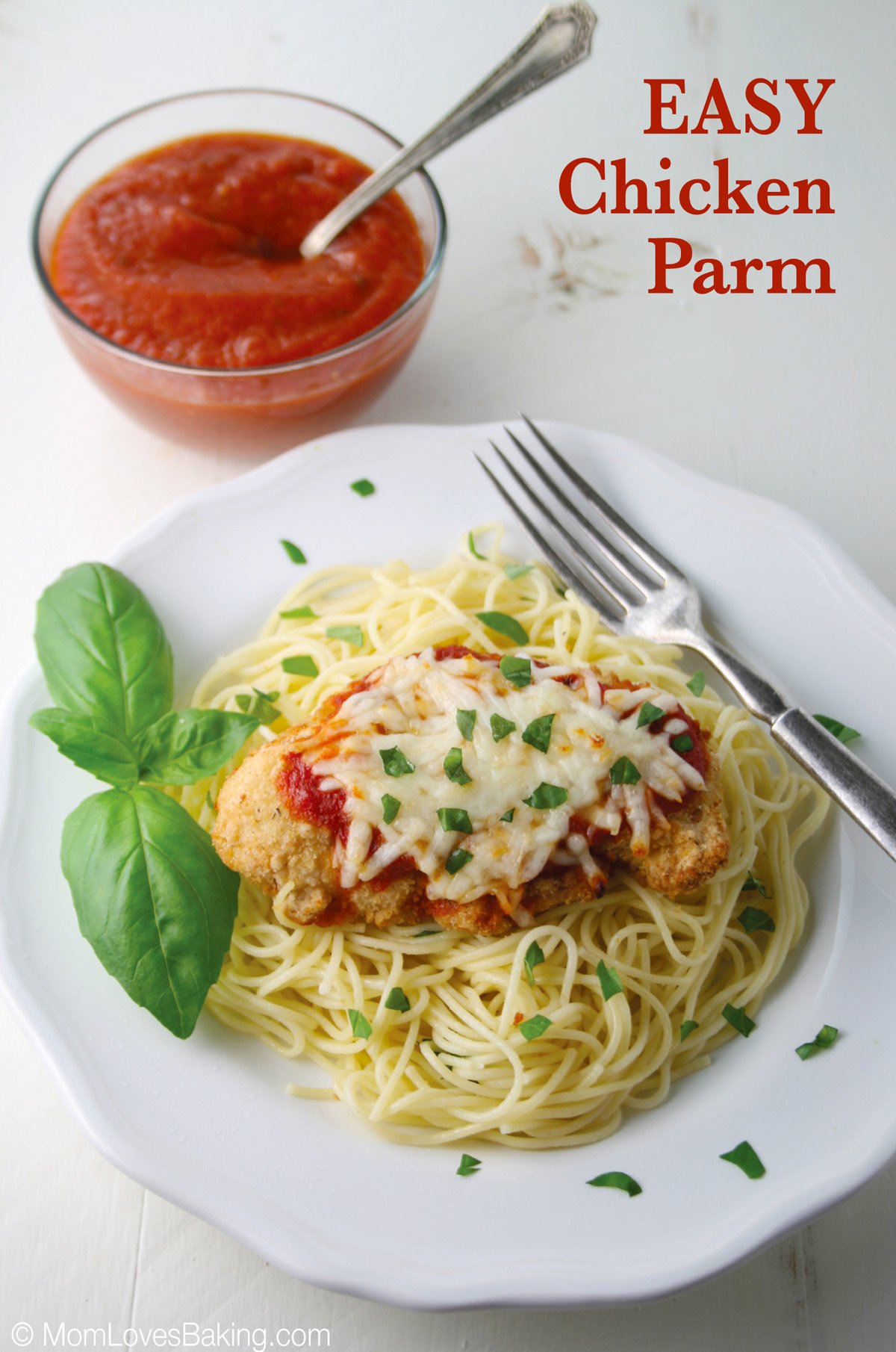 Easy chicken parm with angel hair pasta.