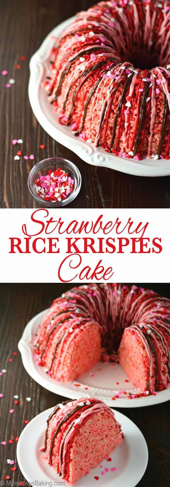 Strawberry Rice Krispies Cake