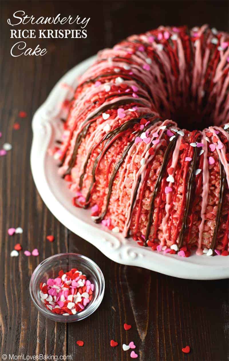 Strawberry Rice Krispies Cake