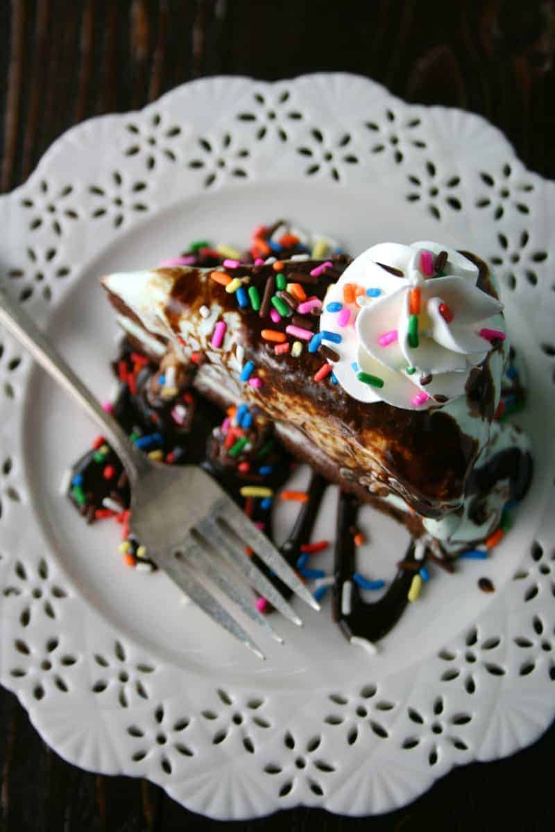 Mint Chocolate Chip Ice Cream Cake