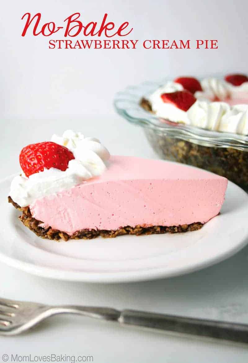 No Bake Strawberry Cream Pie