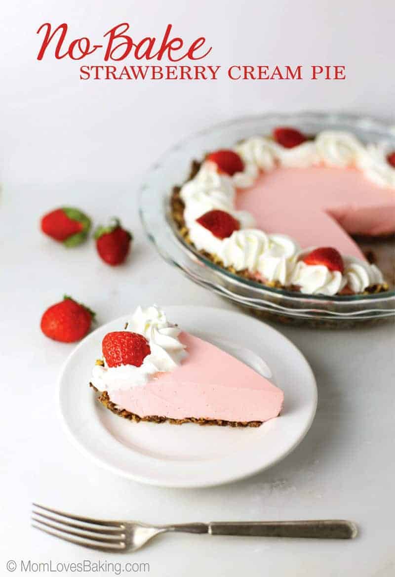 No Bake Strawberry Cream Pie