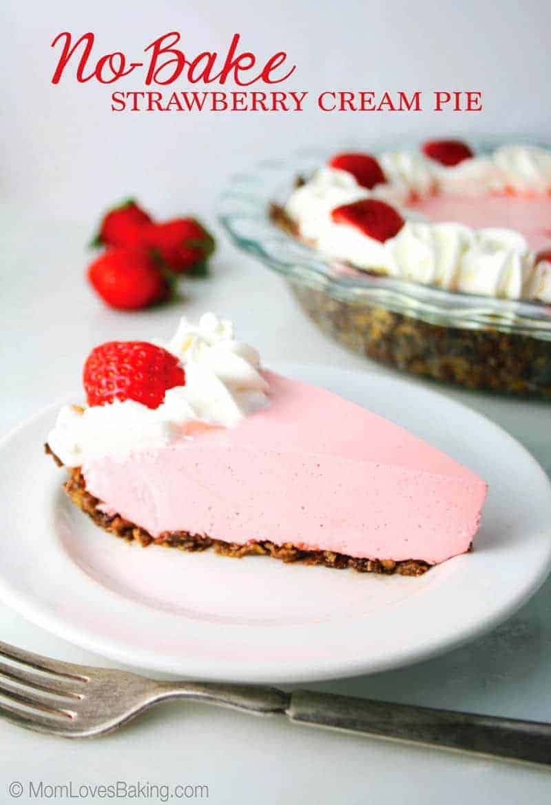 No Bake Strawberry Cream Pie