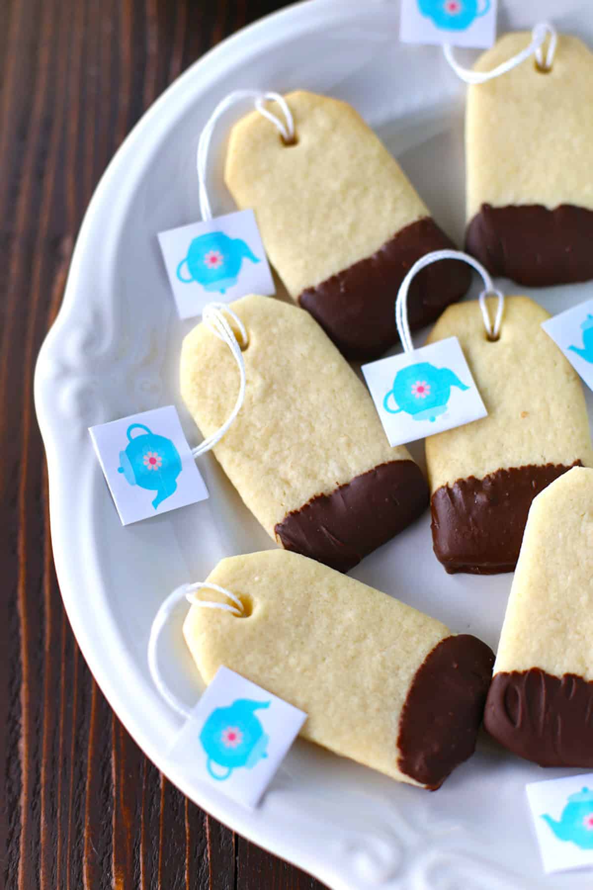 Super cute tea party sugar cookies that look like teabags.