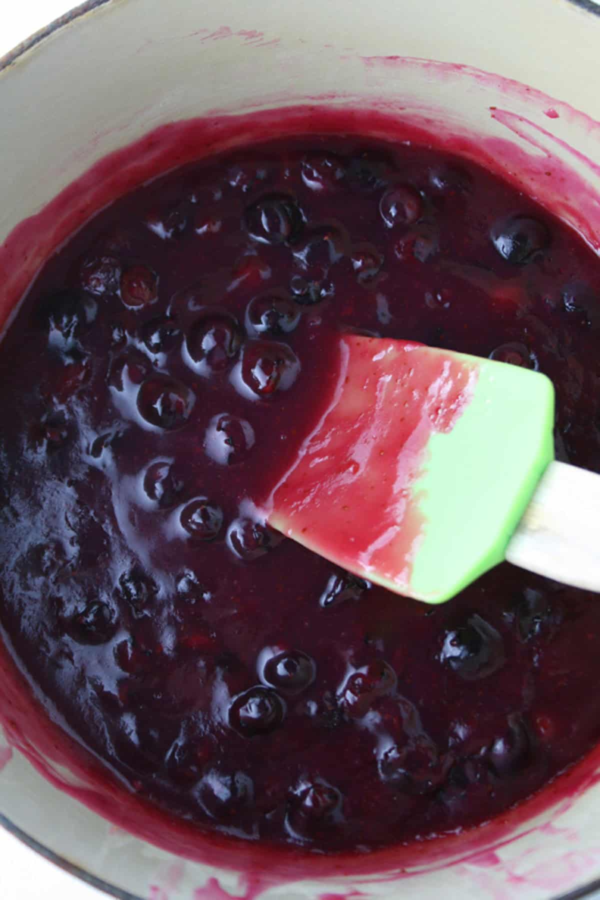 Homemade blueberry sauce.