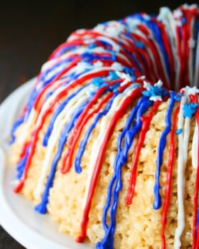 Patritotic Rice Krispies Cake