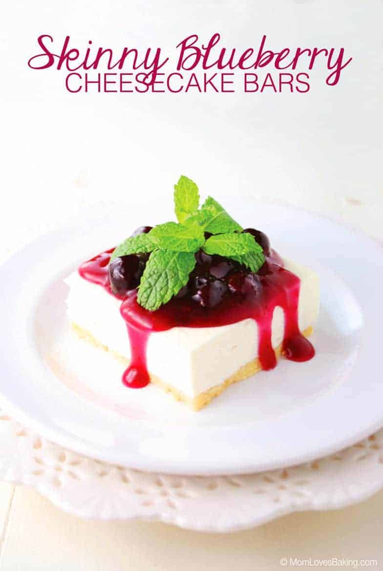 Skinny Blueberry Cheesecake Bars