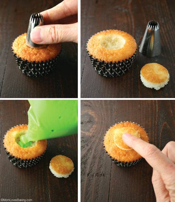 Green Ghost Cupcakes with Slime