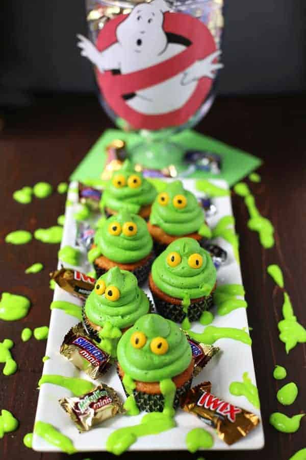 Green Ghost Cupcakes with Slime