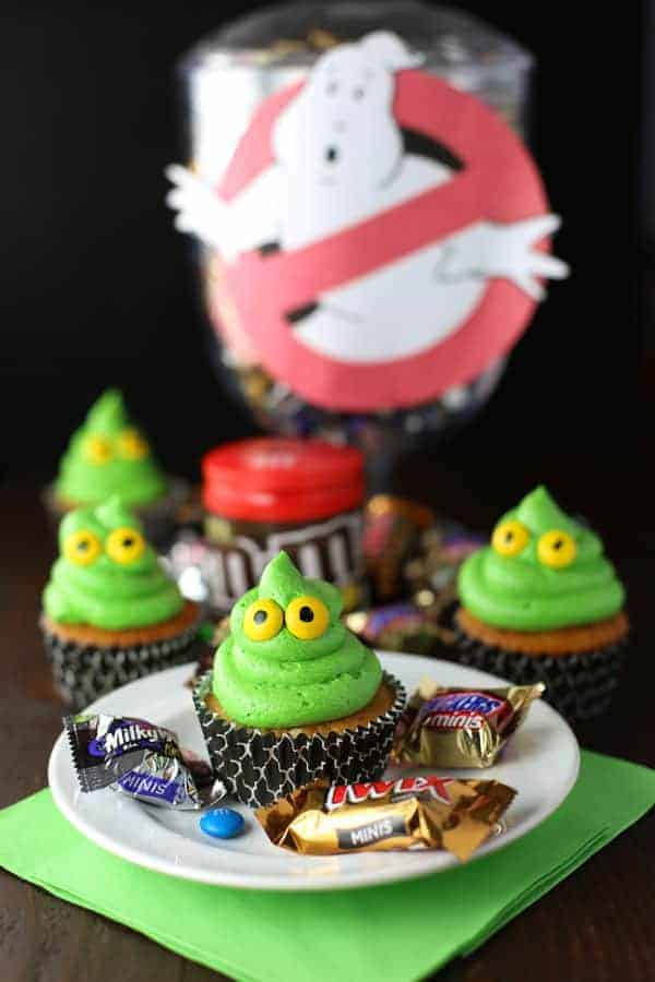 Green Ghost Cupcakes with Slime