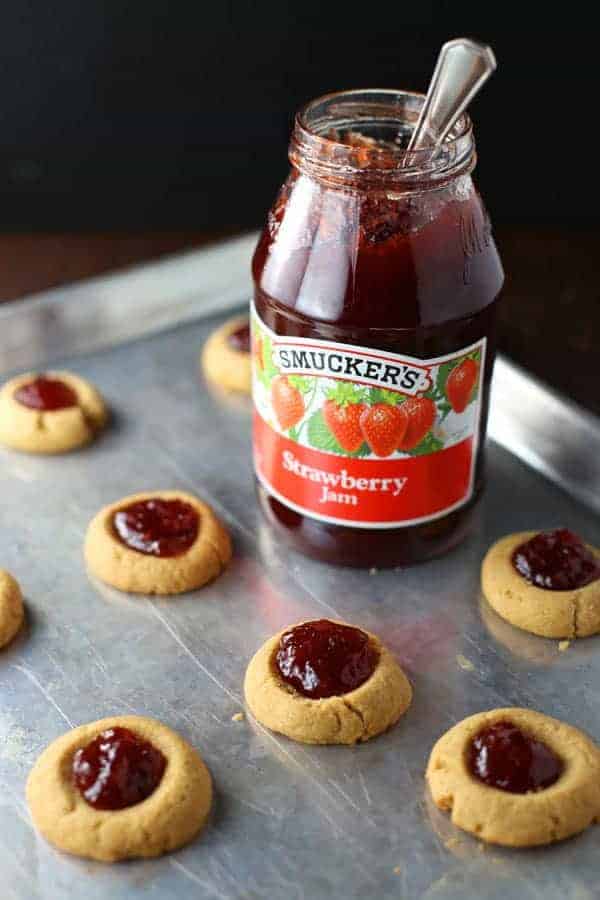Peanut Butter and Jelly Thumbprints