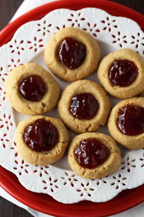 Peanut Butter and Jelly Thumbprints