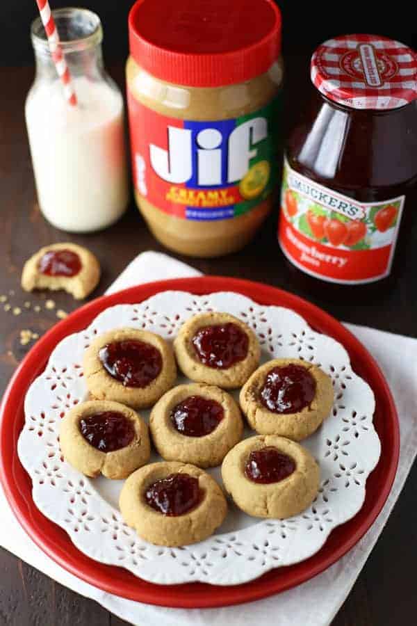 Peanut Butter and Jelly Thumbprints